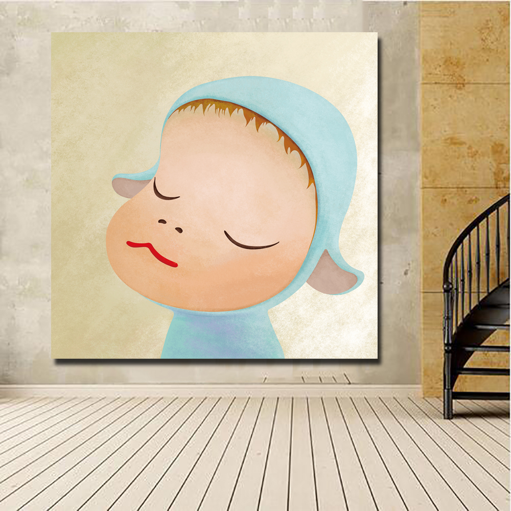 Cartoon Painting Yoshitomo Nara Sleepwalking Dolls Canvas Art Painting Print Poster Picture Wall Art For Baby Room Home Decor