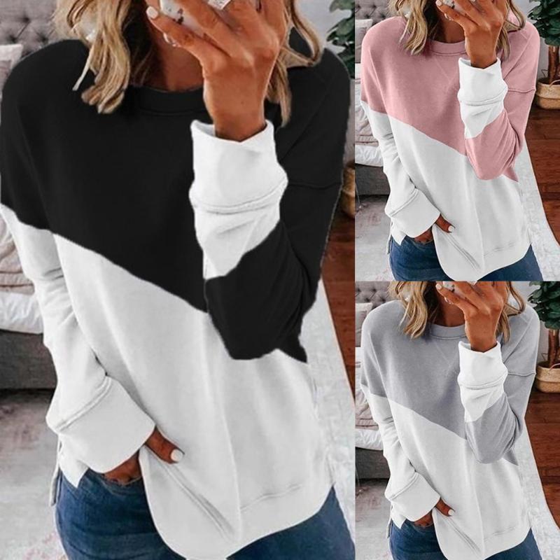 Women's T-Shirt 2021 Ladies Tshirt Long Sleeve Pathwork Women Hoodies Black-White Tops Fall Spring Round Neck Female D30
Women's T-Shirt 2021 Ladies Tshirt Long Sleeve Pathwork Women Hoodies Black-White Tops Fall Spring Round Neck Female D30