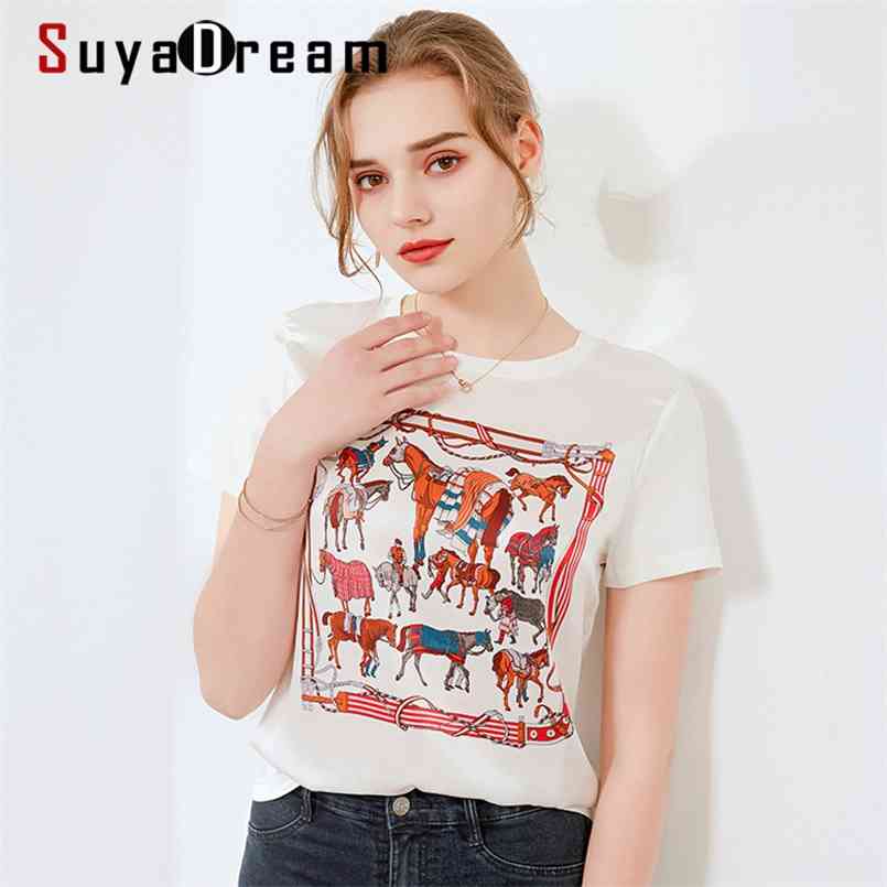 SuyaDream Women Graphic T Shirt 100%Silk and Cotton O Neck Short Sleeves Chic Spring Summer Black Silk Top 210708, P7 white
SuyaDream Women Graphic T Shirt 100%Silk and Cotton O Neck Short Sleeves Chic Spring Summer Black Silk Top 210708, P7 white