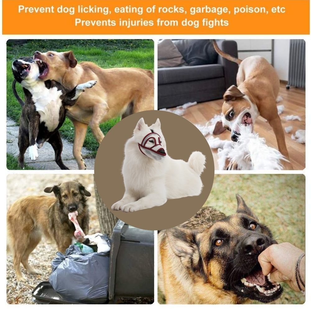 Breathable Mesh Dog Muzzles Anti Bark Dog Mouth Mask Stop Chewing Protection Pet Mouth Cover Outdoor Walking Anti-Biting XXS-XL
