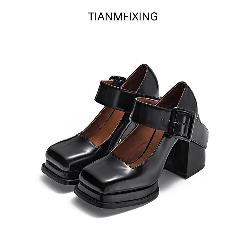 Dress Shoes Mary Jane Female 2021 Autumn High-Heeled Word With Retro Thick-Heeled Patent Leather Square Toe 9CM, Black
Dress Shoes Mary Jane Female 2021 Autumn High-Heeled Word With Retro Thick-Heeled Patent Leather Square Toe 9CM, Black