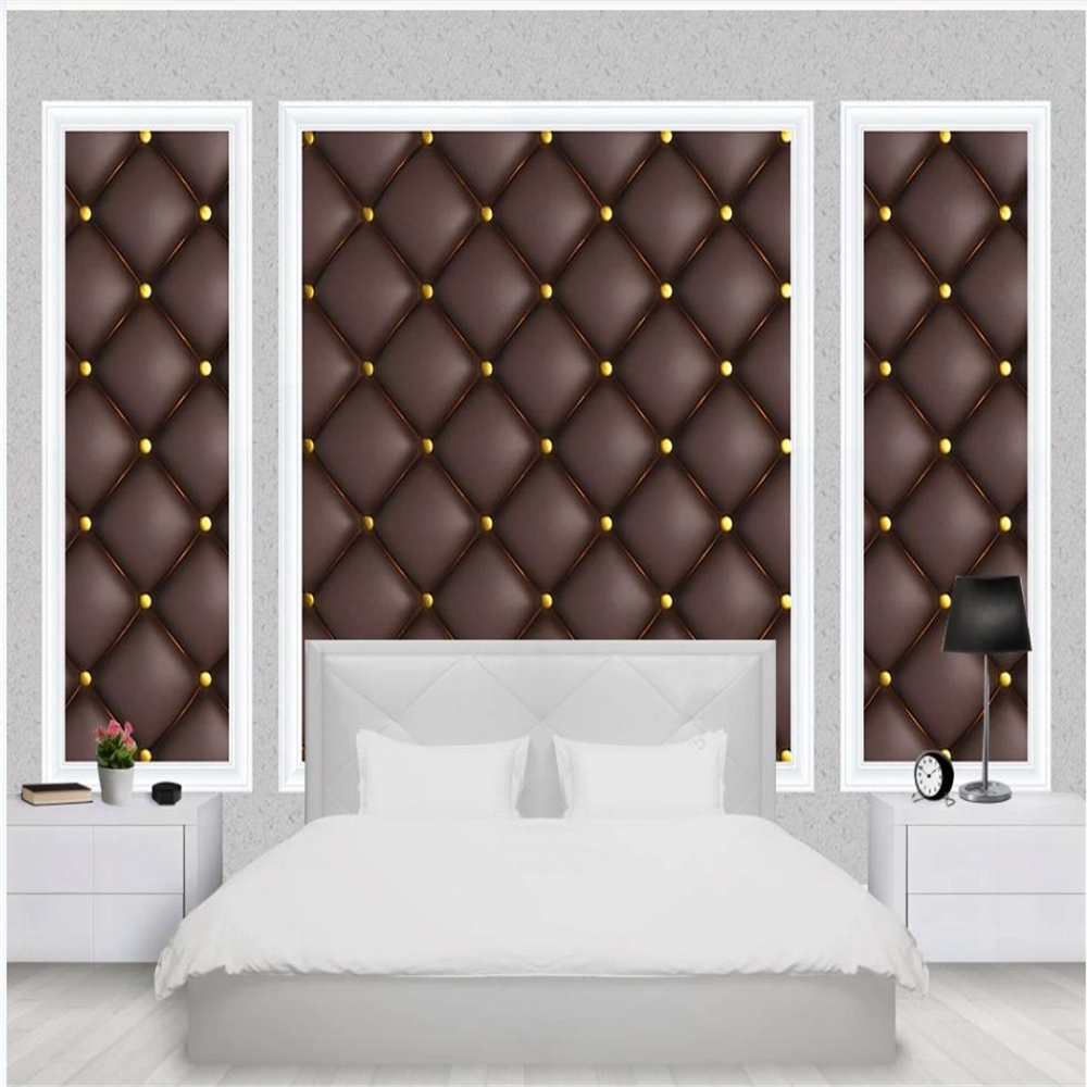 Luxury customized wallpaper artificial leather stitching 3D European soft package background wal, Brown
Luxury customized wallpaper artificial leather stitching 3D European soft package background wal, Brown