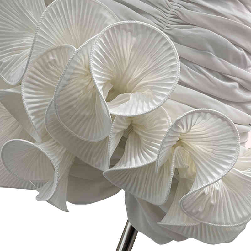 Casual White Skirt For Women High Waist Patchwork Asymmetrical Ruched Mini Skirts Females Summer Fashion Style 210521