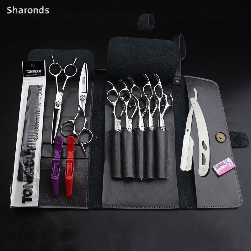 Hair Scissors 6 Inch 7 Japan 440c Professional Barber Shop Warp Cut Special Hairdressing Tool Full Set Haircuts Fine