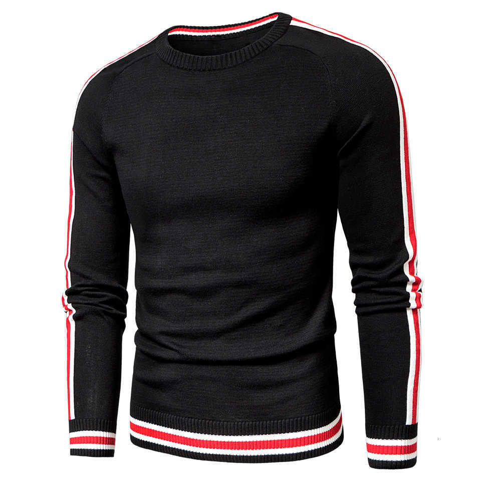 Luulla Men Spring Casual Knitted 100% Cotton Striped Sweaters Pullover Men Autumn Fashion Classic O-Neck Sweaters Men 211018