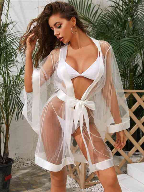 Women Beach Cover Up Dress Sexy Mesh See Through Bandage Bikini Cover Swimwear For Shower Wear Bathing Suit White Beachwear, White;black
Women Beach Cover Up Dress Sexy Mesh See Through Bandage Bikini Cover Swimwear For Shower Wear Bathing Suit White Beachwear, White;black