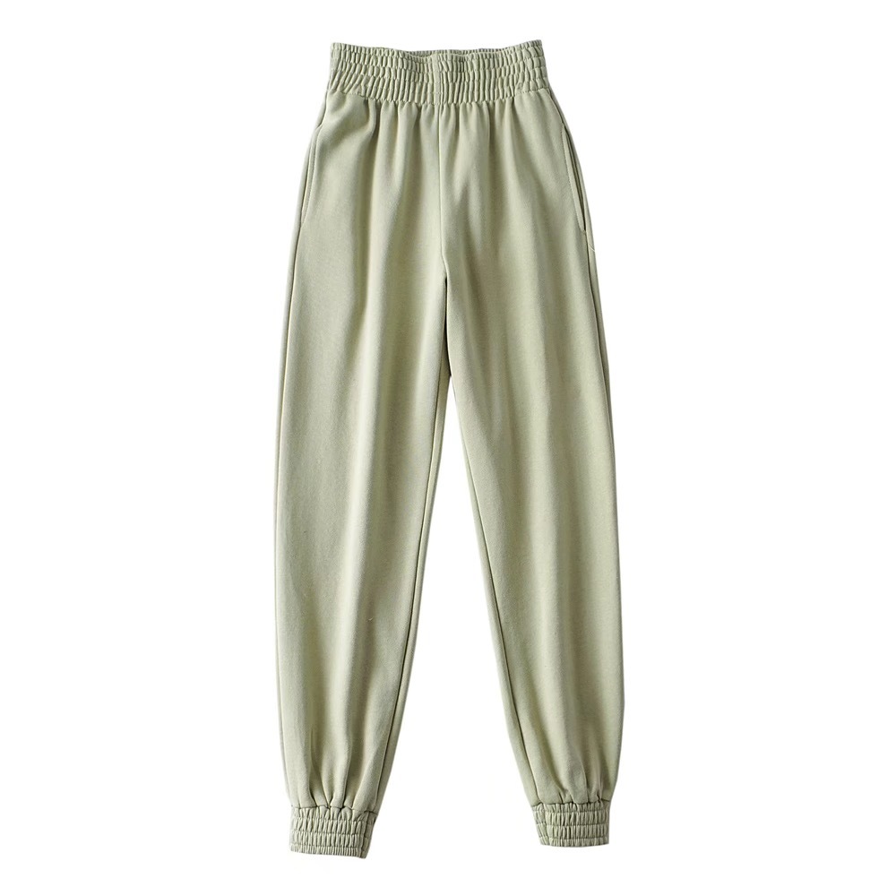 High Waist Loose Wide Cargo Sports Pants Elastic Cuff Casual Sport Trousers Women Joggers Streetwear Leisure 210429