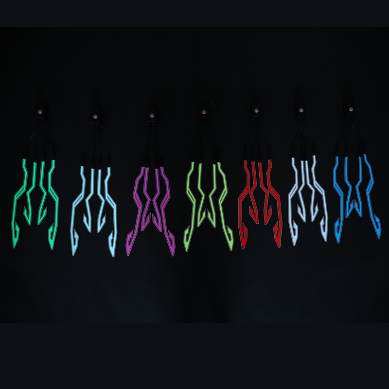 2pcs/set Motorcycle Stickers Helmet Lights Waterproof Lighting Strip EL Flashing LED Durable Kit Bar DIY Light Kits