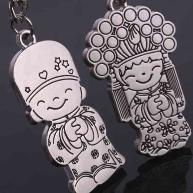 Key Rings Creative Chinese Style Tang Cartoon Couple Chain Fixed Advertising Gift Pendant System Lettering
