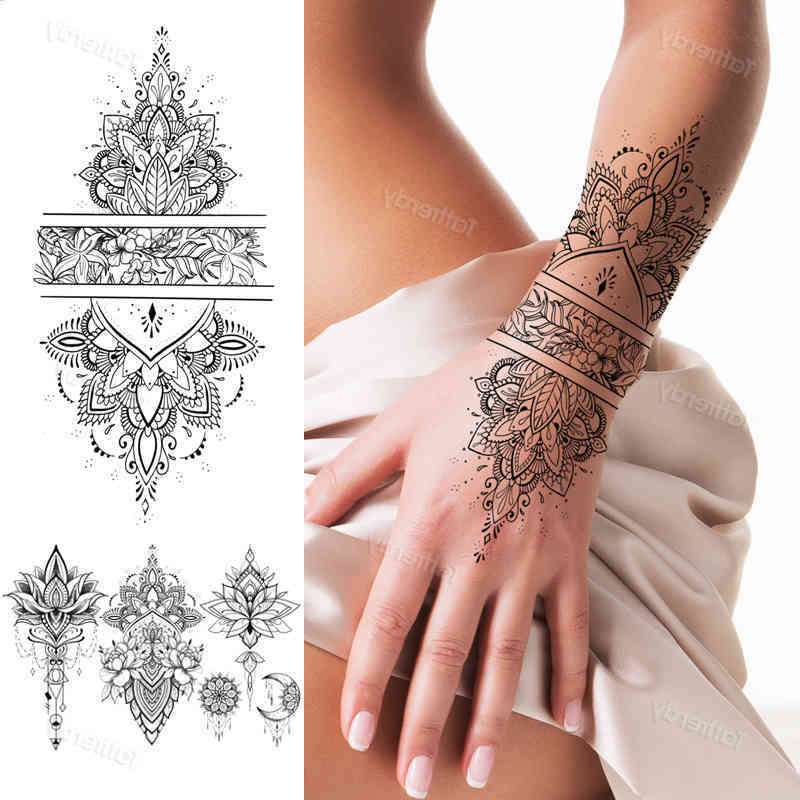 Fake Tatto Temporary Tattoo Large Pattern Stickers Waterproof Sleeve Hand Finger Breast Tatoos Black Body Art For Woman
Fake Tatto Temporary Tattoo Large Pattern Stickers Waterproof Sleeve Hand Finger Breast Tatoos Black Body Art For Woman