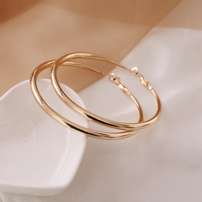 Hoop & Huggie Lateefah Twisted Big Earrings Gold Round Ear Rings For Women Girl Geometric Statement Circle Earring Fashion Jewelry