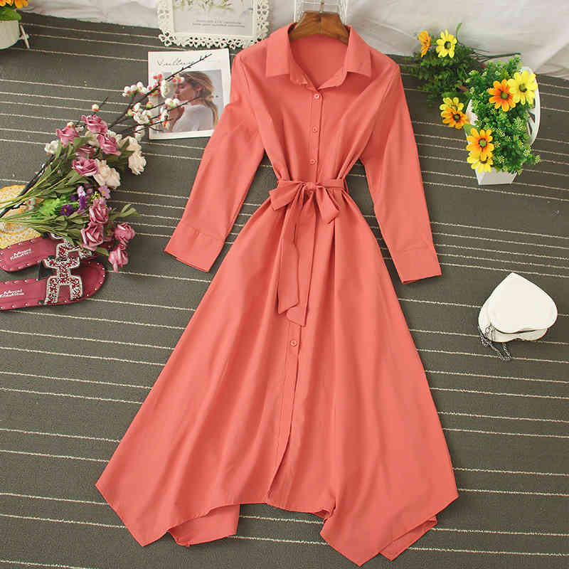 Female Spring Summer Solid Bandage Dress Turn Down Collar High Waist Long Sleeve Casual Ladies Temperament 210520, Yellow
Female Spring Summer Solid Bandage Dress Turn Down Collar High Waist Long Sleeve Casual Ladies Temperament 210520, Yellow