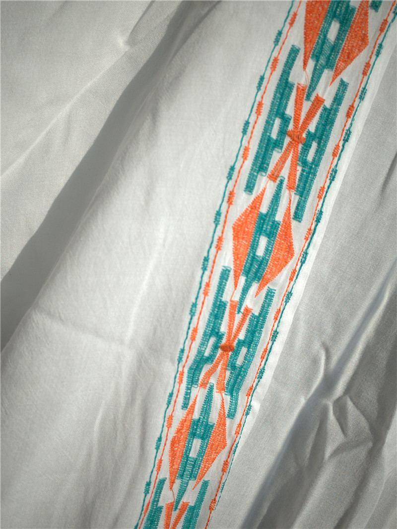 Beach Cover up Cotton Bathing Suit ups Dress Tunic For Saida de Praia Embroidery Swimwear #Q409 210420