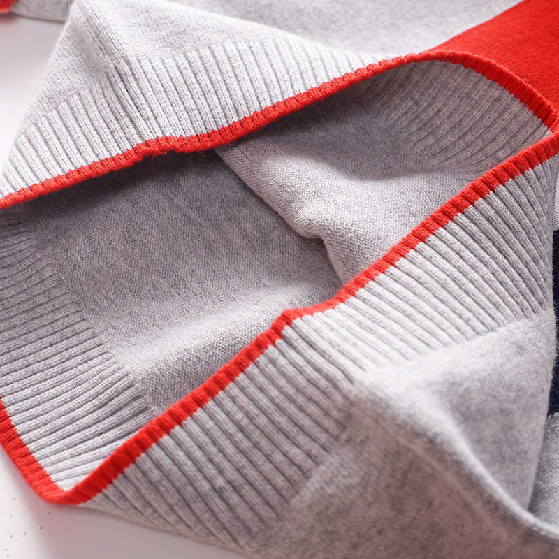 Boys Sweater 2021 Spring Autumn Baby Knitted Sweaters Jumper Children Letter Color Matching Toddler Pullover Kids Clothes 2-7y Y1024