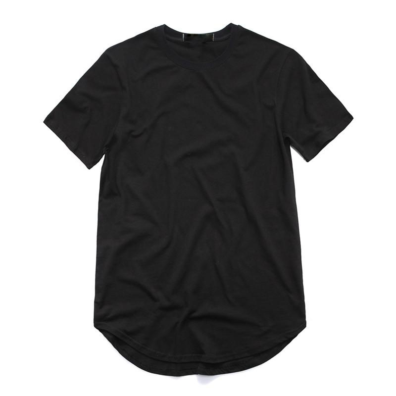 7 colors Men's T Shirt Fashion Extended Street StyleT-Shirt Men's clothing Curved Hem Long line Tops Tees Hip Hop Urban Blank Basic t Shirts