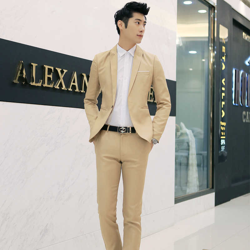 2021 four seasons new three-piece suit (suit + pants + shirt) dress business casual suit men's large m-5xl X0909