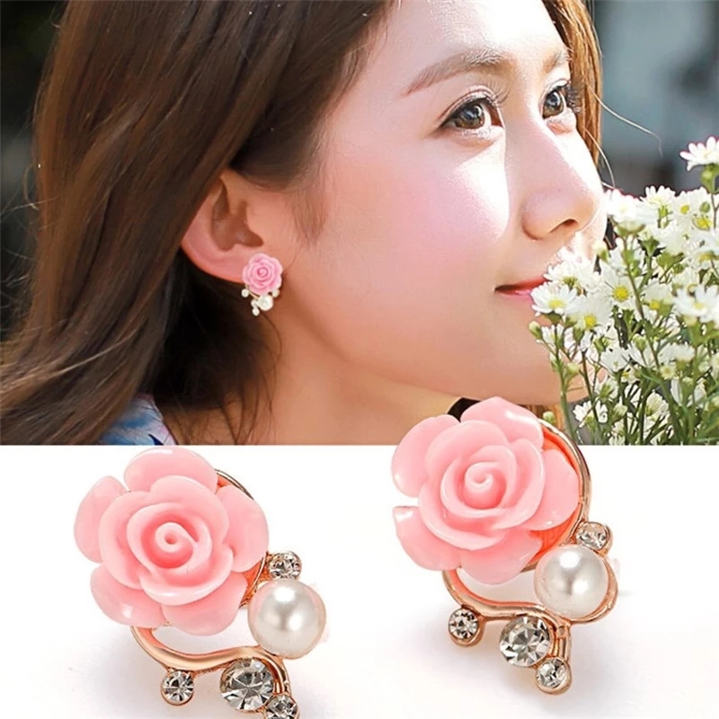 Fashion Korean Jewelry Exaggerated Stud Earrings For Women Pink Rose Imitation Pearl Crystal Earrings Gifts
Fashion Korean Jewelry Exaggerated Stud Earrings For Women Pink Rose Imitation Pearl Crystal Earrings Gifts