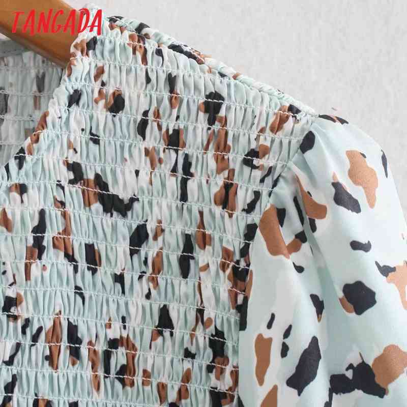 Fashion Women Leopard Print Pleated Long Sleeve High Street Ladies Midi Dress XN312 210416