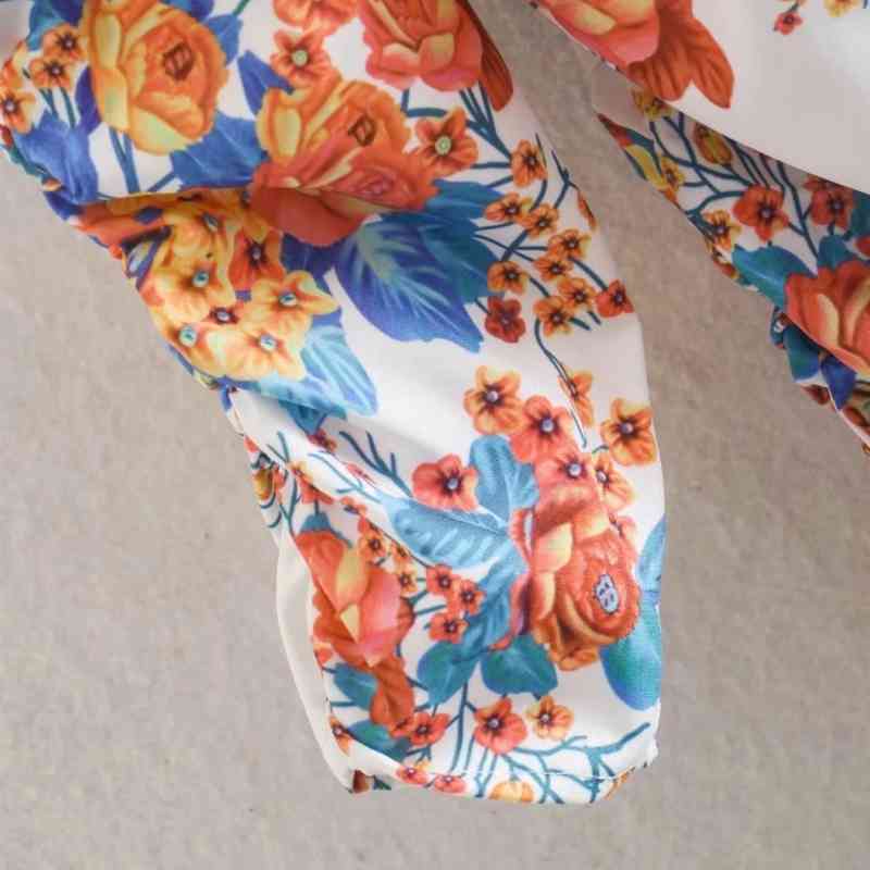 Summer Women Pleating Decoration Printed Backless Mini Dress Female Long Sleeve Clothes Casual Lady Loose Vestido D7706 210430Z