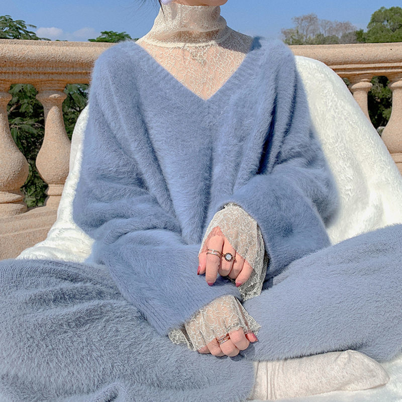 Fleece Sweater Women Winter Warm Thick Sweet Pullover Female Loose Japanese Kawaii Korean Tops 210510