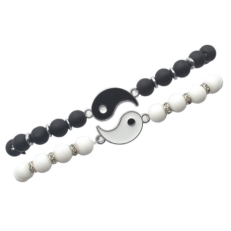Couples lovers Beaded bracelets White and black beads Strands women men Taiji ying yang charm bracelet friendship jewelry male female
Couples lovers Beaded bracelets White and black beads Strands women men Taiji ying yang charm bracelet friendship jewelry male female
