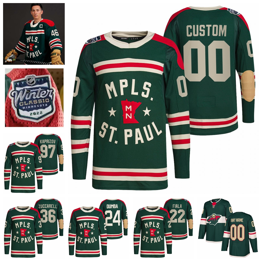 2022 Winter Classic Minnesota Wild Hockey Jerseys Cam Talbot Jersey Joel Eriksson Ek Jared Spurgeon Jonas Brodin Nick Bjugstad Victor Rask Custom St