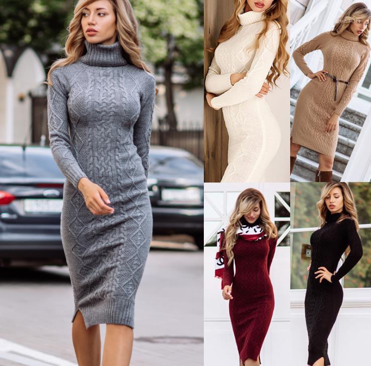 Solid Color Midi Dresses Fashion Casual Slim Knitting Women Clothes Women Designer Sweater Dress Turtle Neck, Black;gray
Solid Color Midi Dresses Fashion Casual Slim Knitting Women Clothes Women Designer Sweater Dress Turtle Neck, Black;gray