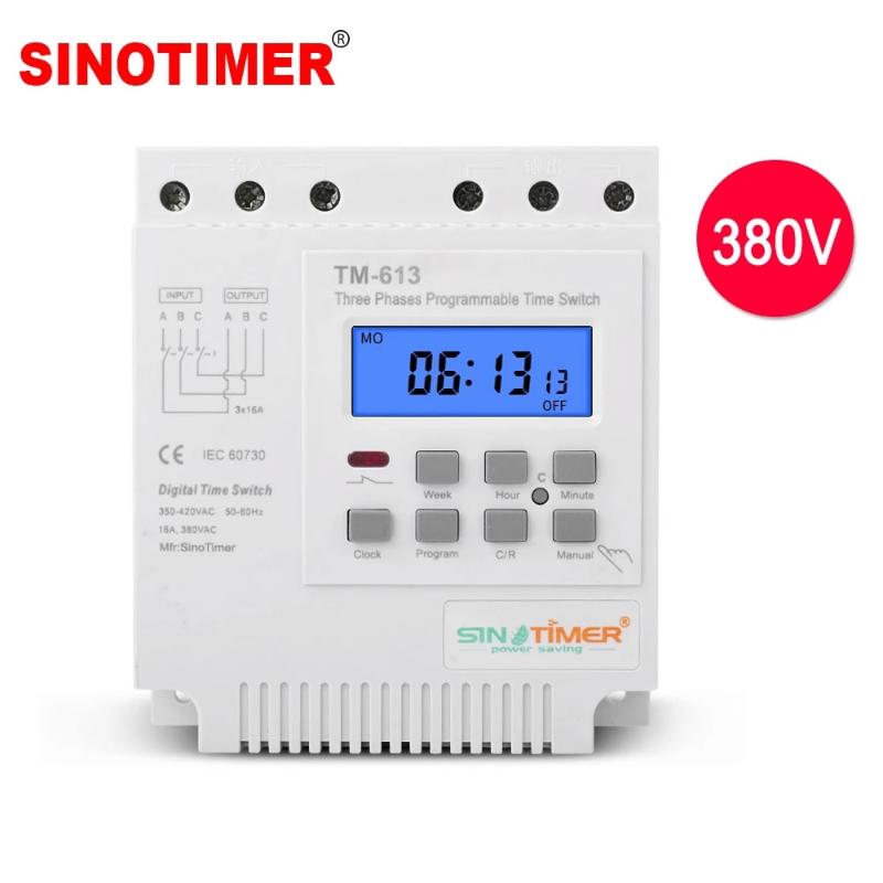 Timers SINOTIMER TM613 Intelligent Three-Phase Timer Switch/Microcomputer Time Control Switch/Water Pump Switch 380V
Timers SINOTIMER TM613 Intelligent Three-Phase Timer Switch/Microcomputer Time Control Switch/Water Pump Switch 380V