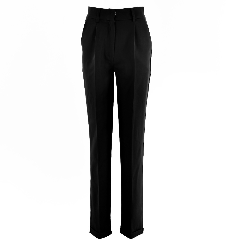 Women Pants Capris Temperament Trousers High Waisted Suit All Match Ankle-Length Fashion Black 210513