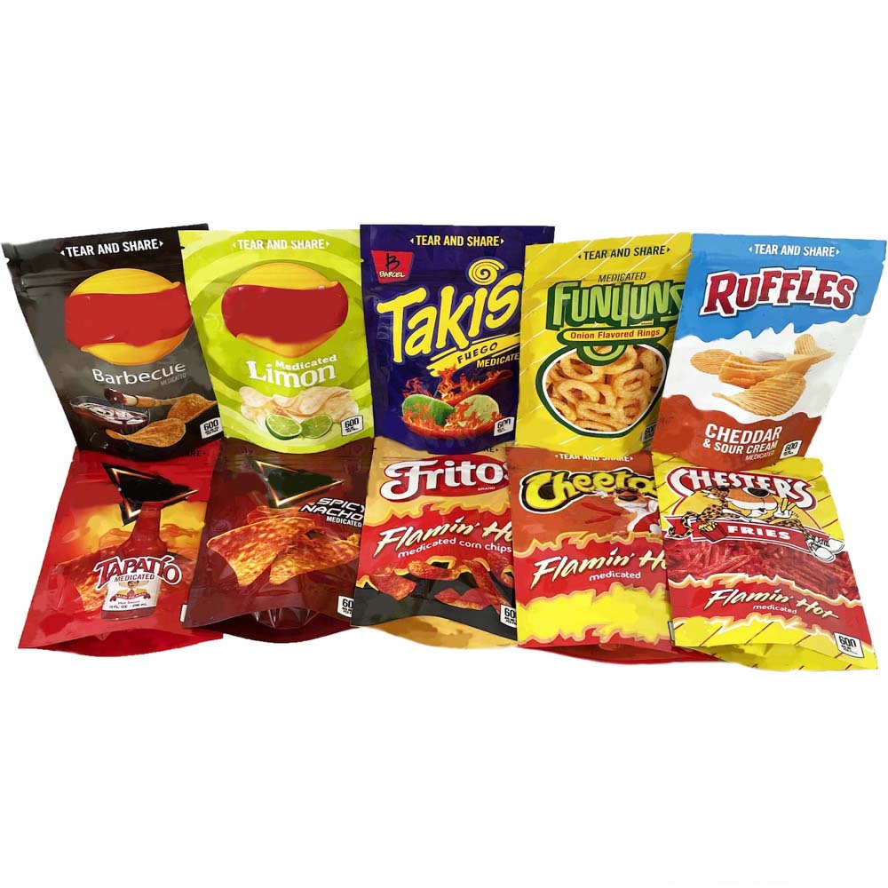 

edible snack chips mylar packaging bags takis ruffles cheddar cream barbecue cheetos funyuns spicy nacho flamin hot doweedos onion