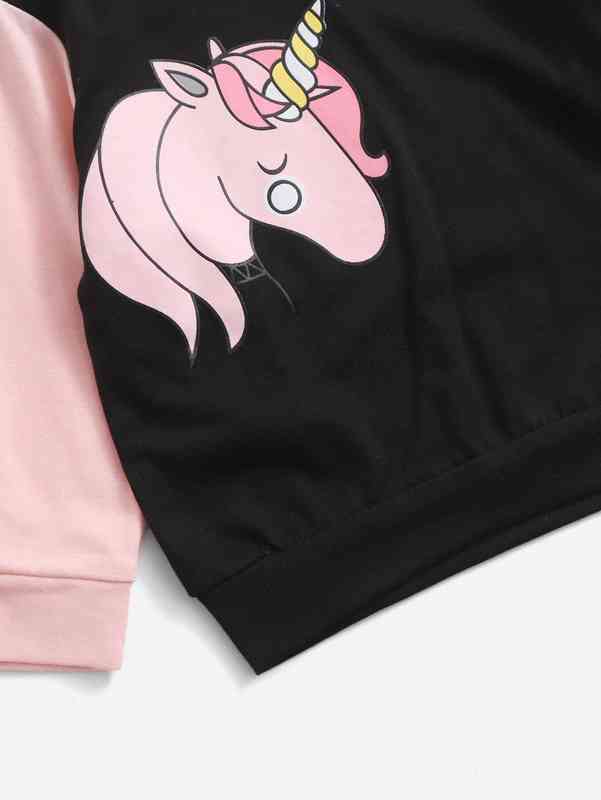 Baby Cartoon Graphic Frill Trim Sweatshirt SHE