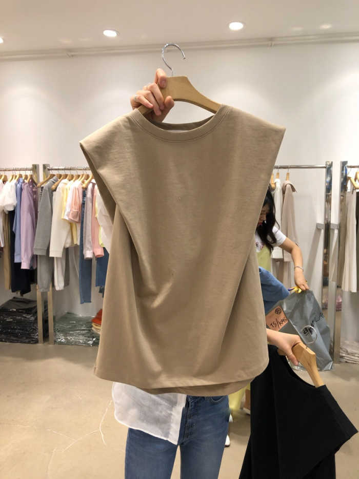 Korean Dongdaemun round neck sleeveless T-shirt women spring and summer solid color wild design sense 210603, White
Korean Dongdaemun round neck sleeveless T-shirt women spring and summer solid color wild design sense 210603, White