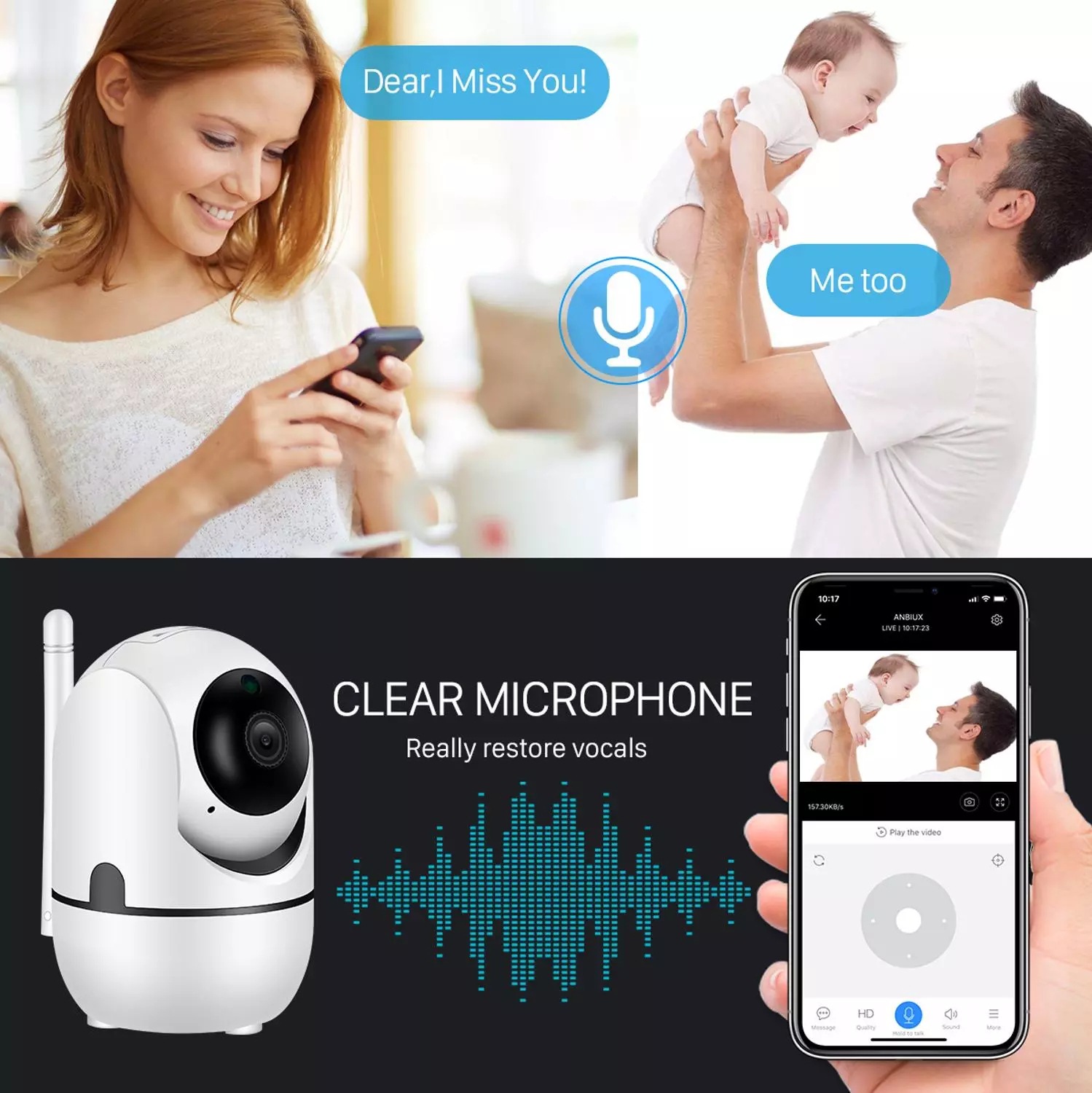 IP Camera Smart Wifi Camera HD 720P 1080P Cloud Wireless Automatic Tracking Infrared Surveillance Cam Home