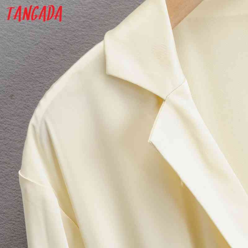 Fashion Women Solid Satin with Slash Long Sleeve Notched Collar Ladies Mini Dress Vestidos 4P09 210416