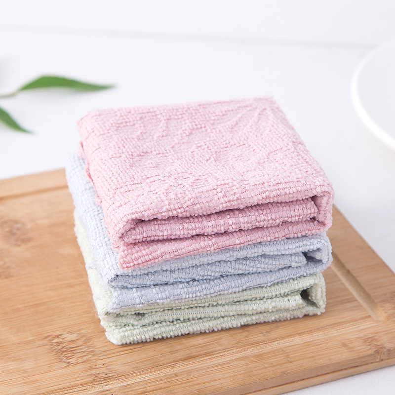 1Pcs Cleaning Towel Anti-grease Super Absorbent Home Washing Dish Wiping Rags 3Colors Microfiber Kitchen Supplies