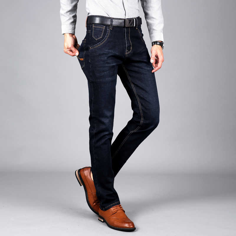 Man Jeans High Stretch Straight Long Slim Trousers Fashion Casual Black Blue Denim Male Business Jeans wear Pants X0621
Man Jeans High Stretch Straight Long Slim Trousers Fashion Casual Black Blue Denim Male Business Jeans wear Pants X0621