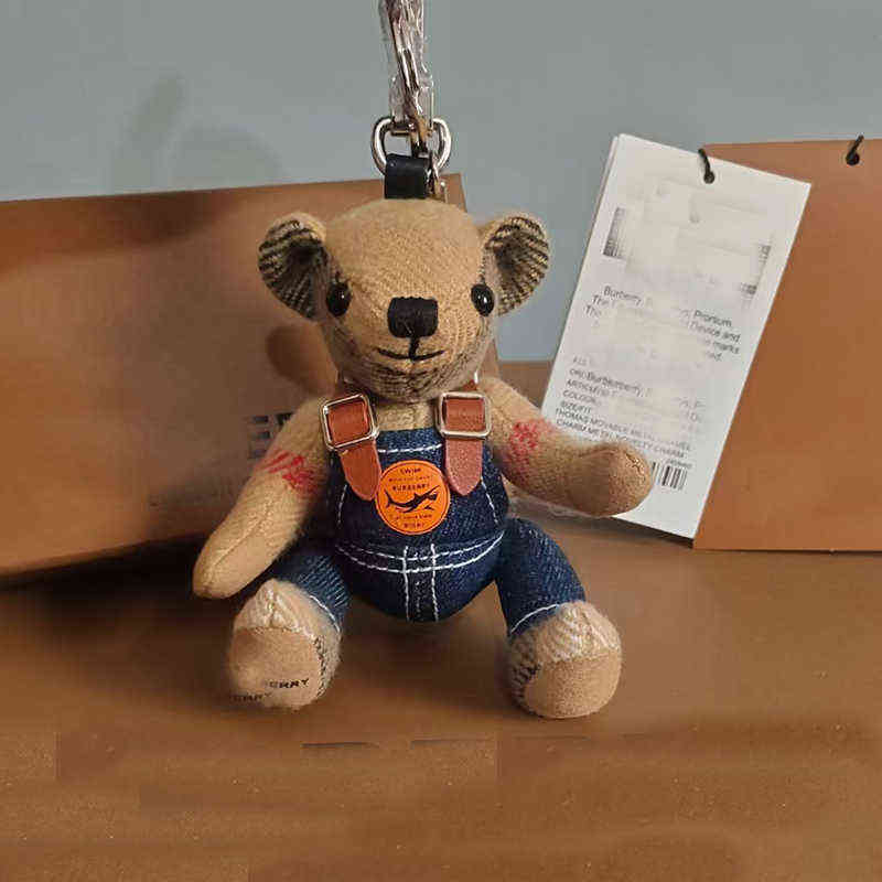 Kawaii Bag Charm Chain Vintage Cartoon Bear Toy Doll Car Ornaments for Best Friend Gift Keyring Women Accessories 2020 H1126