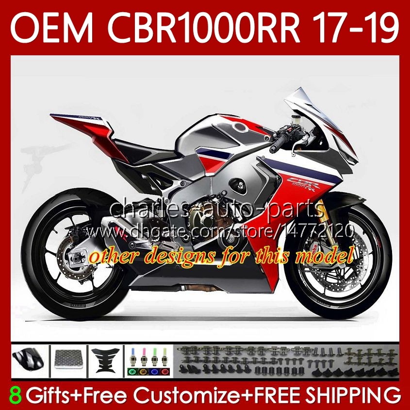 Bodywork +Tank For HONDA OEM CBR1000 CBR 1000 RR CC 1000CC CBR1000RR White blue red 17 18 19 Body 75No.60 CBR 1000RR 2017 2018 2019 CBR1000CC 17-19 In