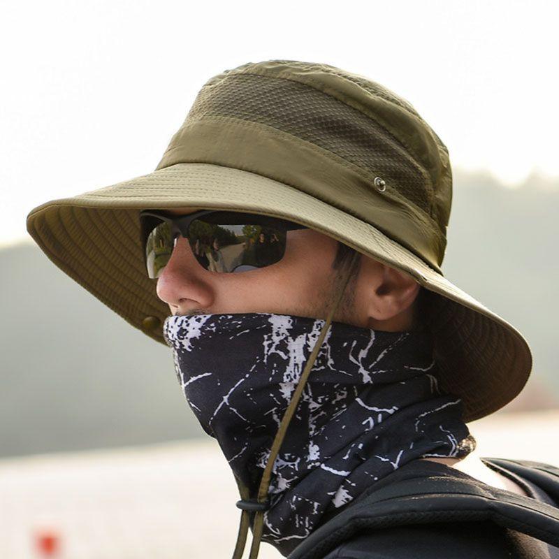 Cloches Men Breathable Mesh Wide Brim Fishing Hat Solid Color Sun Protection Travel Hiking Adjustable Cowboy Bucket Cap With Chin Strap, Gy
Cloches Men Breathable Mesh Wide Brim Fishing Hat Solid Color Sun Protection Travel Hiking Adjustable Cowboy Bucket Cap With Chin Strap, Gy