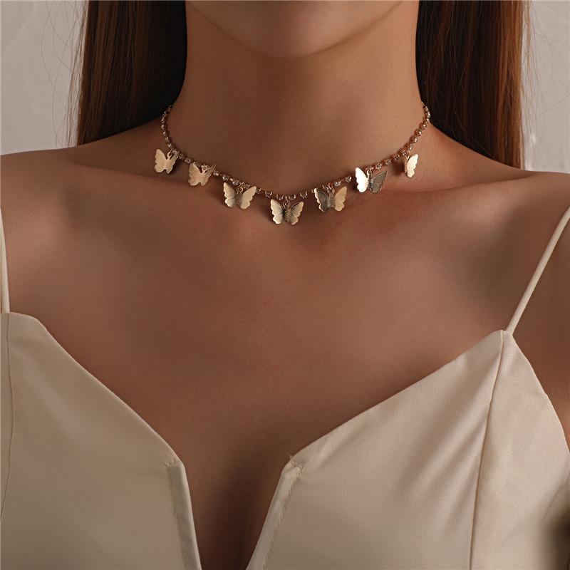 Chokers Vintage Gold Silver Color Rhinestones Butterfly Choker Pendant Chain Necklace For Women Wedding Party Fashion Jewelry Gift
Chokers Vintage Gold Silver Color Rhinestones Butterfly Choker Pendant Chain Necklace For Women Wedding Party Fashion Jewelry Gift