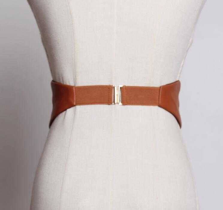 Women's runway fashion pu leather elastic Cummerbunds female Dress coat Corsets Waistband Belts decoration wide belt R1775 CX200722 - view 4