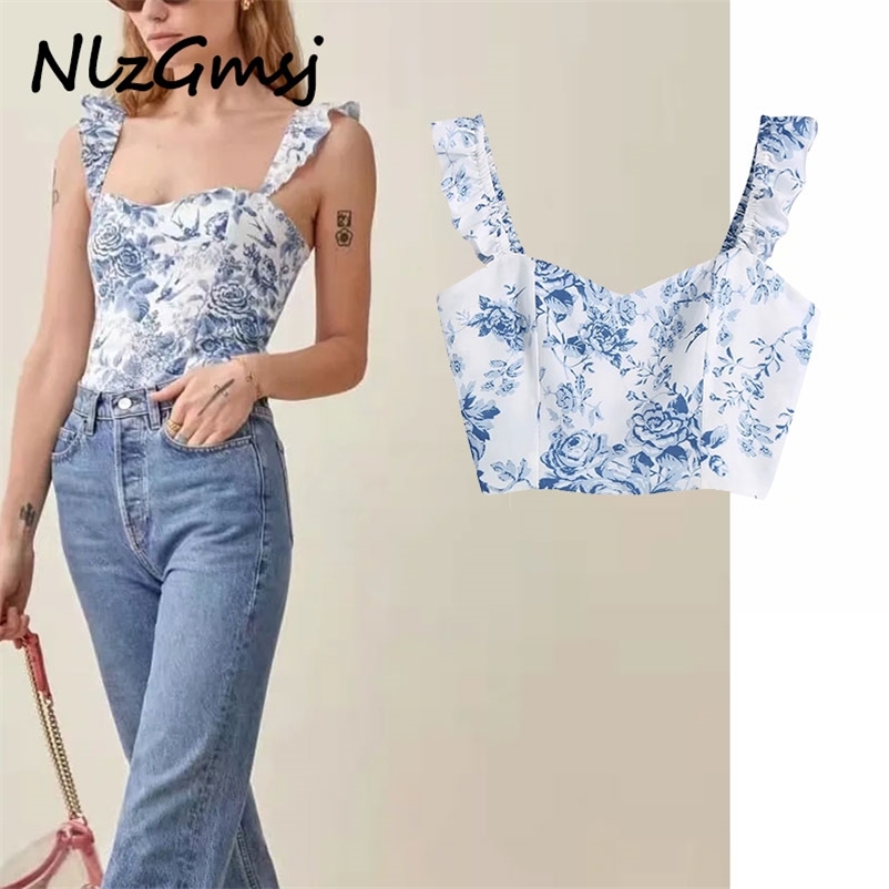 Blouse Women Blue Print Square Collar Slim Short Sexy Summer Tops Shirt 05 210628, As picture
Blouse Women Blue Print Square Collar Slim Short Sexy Summer Tops Shirt 05 210628, As picture