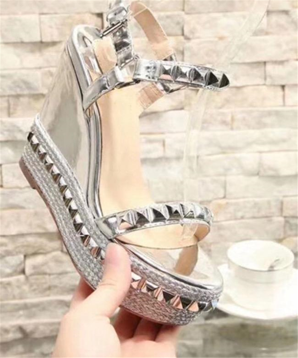 Sandals Sexy Women High Heels Red Bottom Cataclou Studs Wedge Platform Fashion Ladies Spikes Rivets Studded Shoe g236, Style1
Sandals Sexy Women High Heels Red Bottom Cataclou Studs Wedge Platform Fashion Ladies Spikes Rivets Studded Shoe g236, Style1