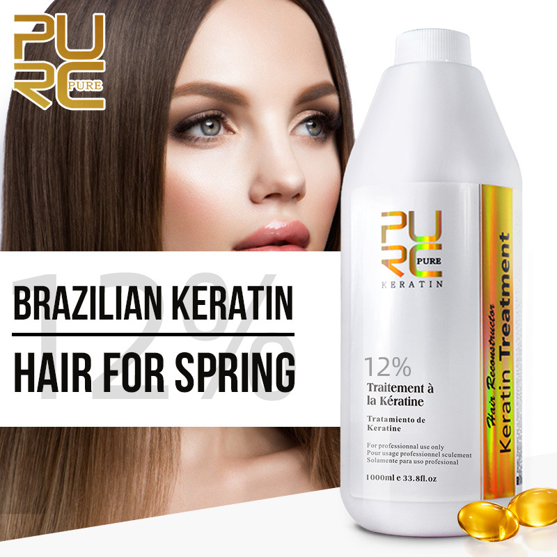 Luxury PURC Straightening Product 12% Brazilian Keratin For Deep Curly Treatment Smoothing Soft Hair Care Y260312
