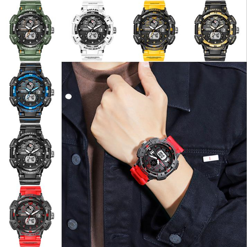 Men Sports Watch Multifunction Fashion 50 Meters Waterproof shockproof Luminous Dual Display Analog Digital LED Swimming Electronic Quartz W, Slivery;brown
Men Sports Watch Multifunction Fashion 50 Meters Waterproof shockproof Luminous Dual Display Analog Digital LED Swimming Electronic Quartz W, Slivery;brown