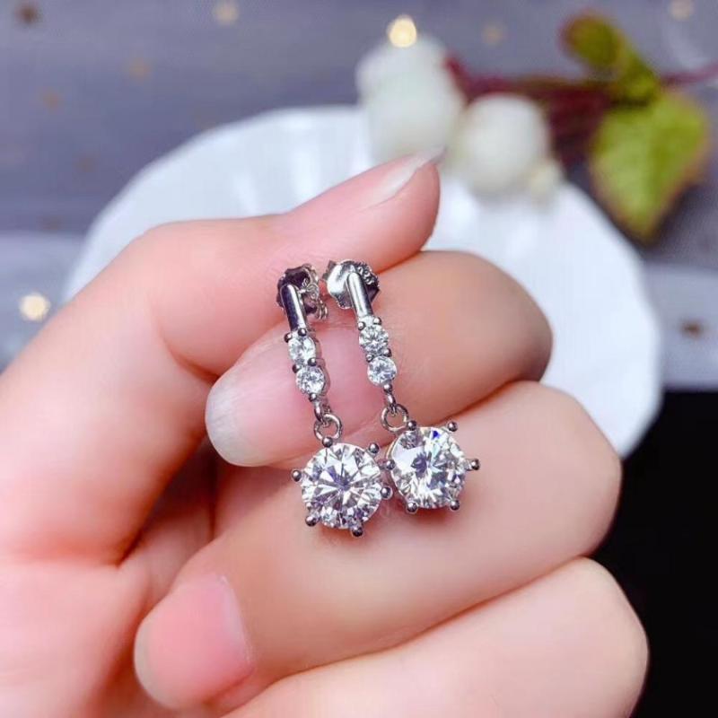 Dangle & Chandelier Imported Moissan Diamond Earrings Real Pt950 Platinum Plated Luxury 1 Carat For Woman, Silver
Dangle & Chandelier Imported Moissan Diamond Earrings Real Pt950 Platinum Plated Luxury 1 Carat For Woman, Silver