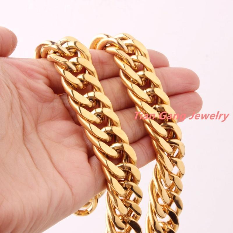 Heavy Cool 7-40" 16mm Top Quality 316L Stainless Steel Gold Curb Cuban Chain Mens Women Necklace Or Bracelet Gift Chains
Heavy Cool 7-40" 16mm Top Quality 316L Stainless Steel Gold Curb Cuban Chain Mens Women Necklace Or Bracelet Gift Chains