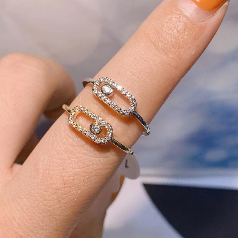 Cluster Rings Fashion Pure 925 Sterling Silver Activity Stones MESSIKA Finger Ring With High Quality Zirconia For Women Party Jewelry Gi, Golden;silver 
Cluster Rings Fashion Pure 925 Sterling Silver Activity Stones MESSIKA Finger Ring With High Quality Zirconia For Women Party Jewelry Gi, Golden;silver