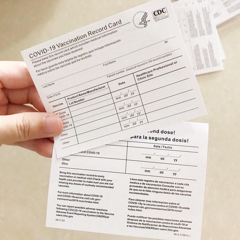In Stock 4*3inch CDC Paper Vaccination Card Files Vaccinated Record Cards Business Card Fills The Information Yourself Fastest delivery
In Stock 4*3inch CDC Paper Vaccination Card Files Vaccinated Record Cards Business Card Fills The Information Yourself Fastest delivery