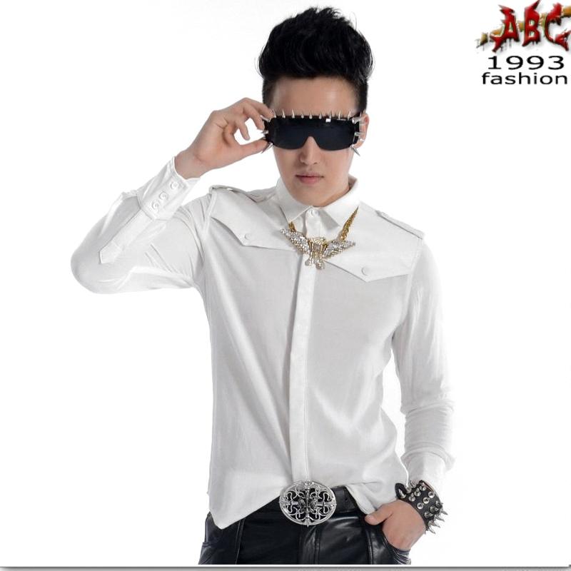 S-6XL 2021 Men's Clothing Hair Stylist GD Fashion British The Host Shirts Shirt Singer Plus Size Costumes Casual